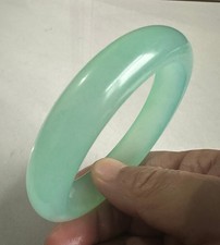 Certified Natural AAA Ice Green Burmese Jade jadeite bracelet bangle59-60MM