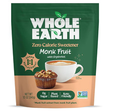WHOLE EARTH Monk Fruit Sweetener with 12 Fl Oz Pack of 1 ,
