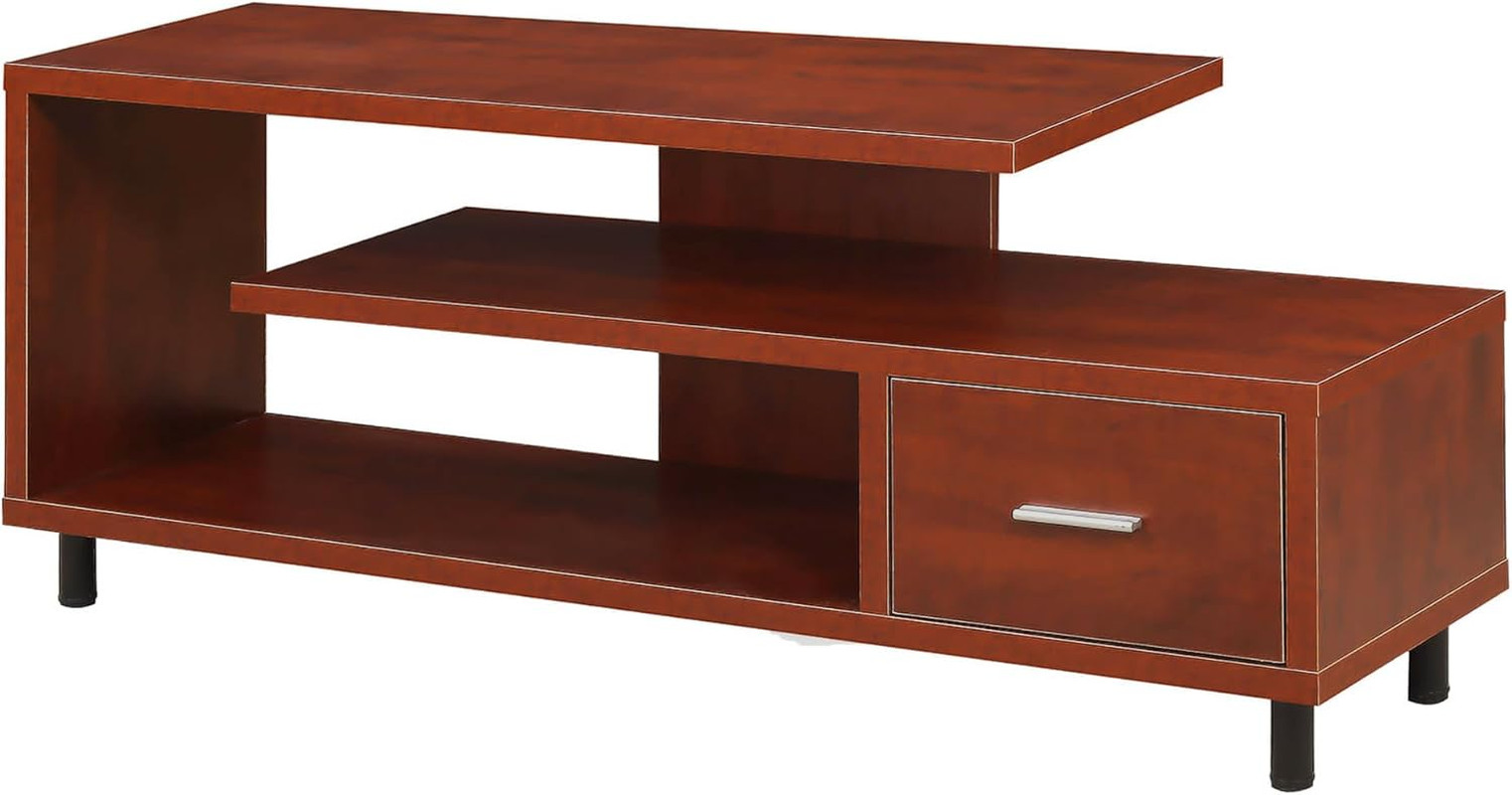 With Drawer & Shelves - Cherry Finish