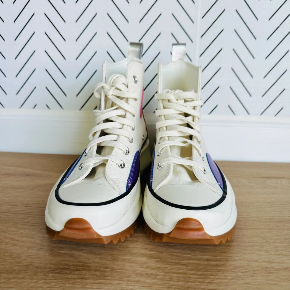 ⭐Converse запустить звезда похода Hi платформе 7,5 мужские туфли бежевый фиолетовый кроссовок A09796C⭐ - Изображение 3 из 4