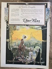 1919 Djer-Kiss La Toilette Perfume Cosméticos Color Anuncio de Arte Vintage 
