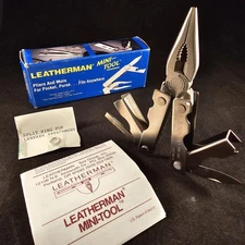 Leatherman MINI TOOL 1992 multitool Variant US PAT 4744272 Blank side New In Box