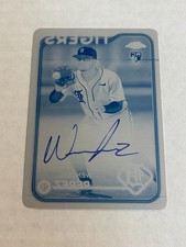2024 TOPPS CHROME WENCEEL PEREZ CYAN PLATE 1/1 ON CARD ROOKIE AUTO TIGERS TN1