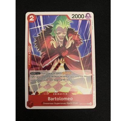 Bandai One Piece CCG Bartolomeo Character OP14-011 English 2000 Power Cost 2