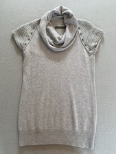 MINT VELVET JUMPER SZ 10 SPRING GREY WOOL BLEND COWL NECK TANK SLEEVELESS WOMENS