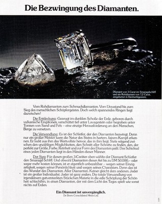 3w27289/ Reklame aus 1977   de Beers   Ein Diamant ist unvergänglich.