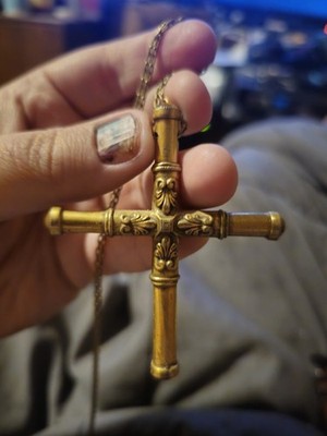 anne klein fleur de lis cross necklace