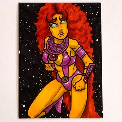   Teen Titan Starfire Sketch Art Card  by Dante Guerra!  