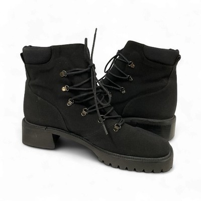 Stuart Weitzman Black Lace Up Chunky Women s Boots Size 8.5 AAA