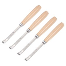 11mm Tip 6.5" Length Carbon Steel Curved Straight Wood Carving Chisel 4pcs
