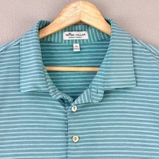 Peter Millar Summer Comfort Polo Golf Shirt Mens XL Blue Striped Performance
