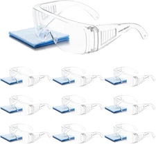 ANSI Z87.1 Safety Glasses over Eyeglasses Clear Eye Protection anti Fog Scratch 