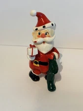 Vintage Kreiss Santa Claus With Santa’s Gift Present Stocking Figurine Japan