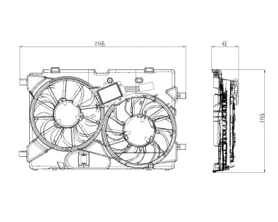 Conjunto de ventilador de refrigeración de doble radiador y condensador para Ford Fusion/MKZ 10-12 3,5 L V6 Foto 4 de 4