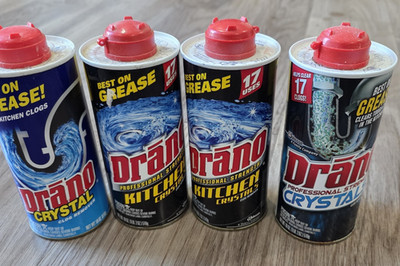 Lot of 4 Drano Crystals 18 oz Kitchen Clog Remover