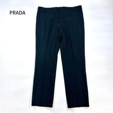 USED PRADA SLACKS, BLACK, SIZE 52R (EQUIVALENT TO L), MADE IN ITALY. GOOD
