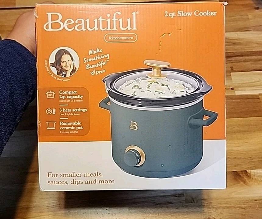 Beautiful Kitchenware - 2 Quart Slow Cooker - Thyme Green - by Drew Barrymore