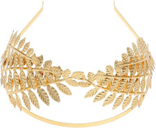 Gold Leaf Headband & Crown - Ideal for Women, Girls, Brides & Cosplay (1PCS)