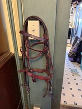 Leather Hunter Snaffle Bridle Flat noseband Lazy Pony Full Size new