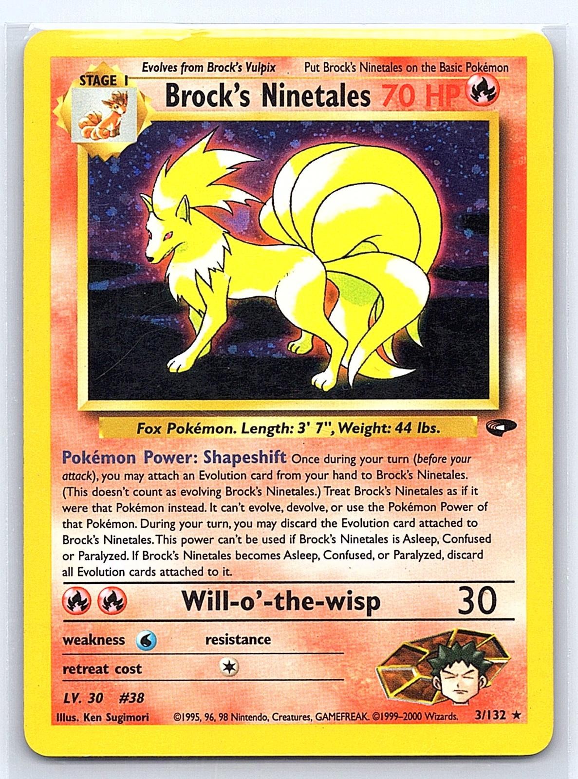 Brock's Ninetales 2000 Gym Challenge 3/132 Rare Unlimited Holo