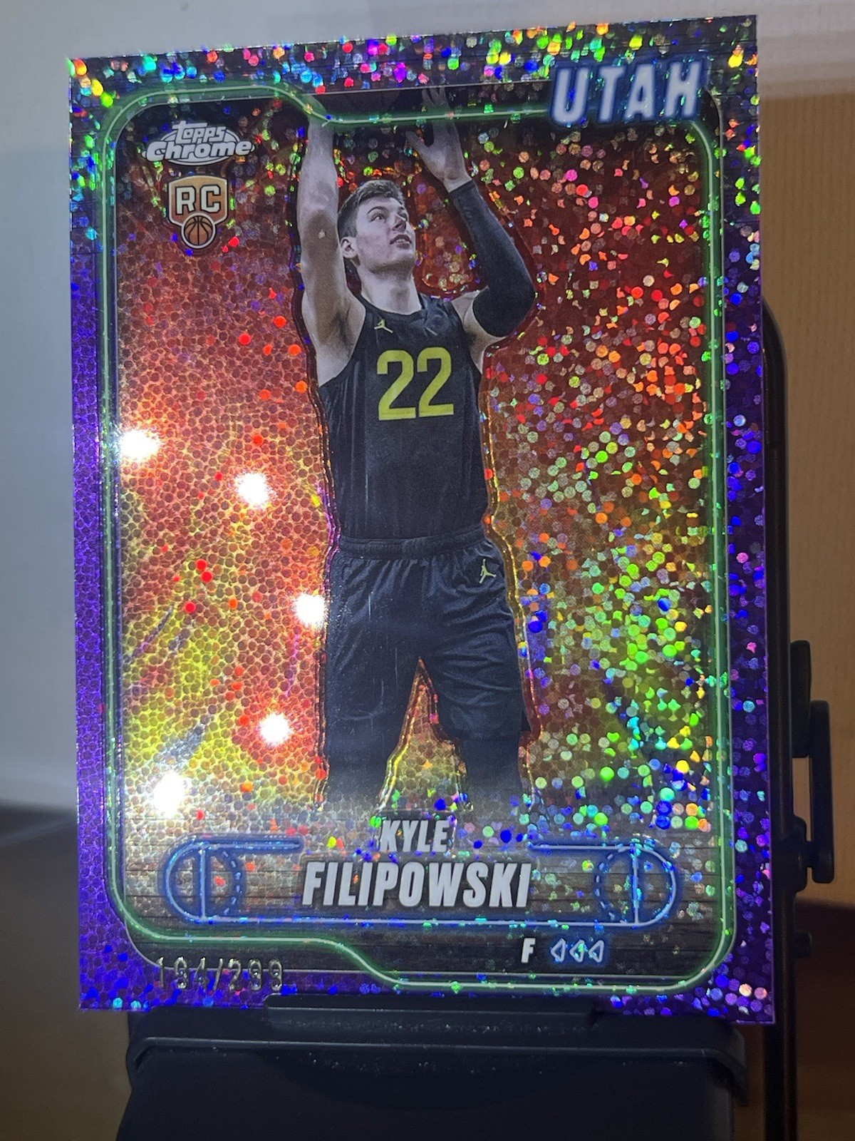2024-25 Topps Chrome - Kyle Filipowski #127 Purple Speckle Refractor /299 (RC)