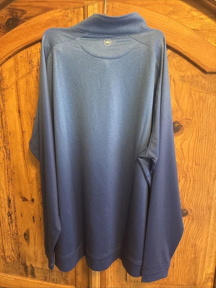 Peter Millar Crown Sport Navy Mens XXL Quarter Zip Performance Pullover Golf 2XL - Image 3 of 4