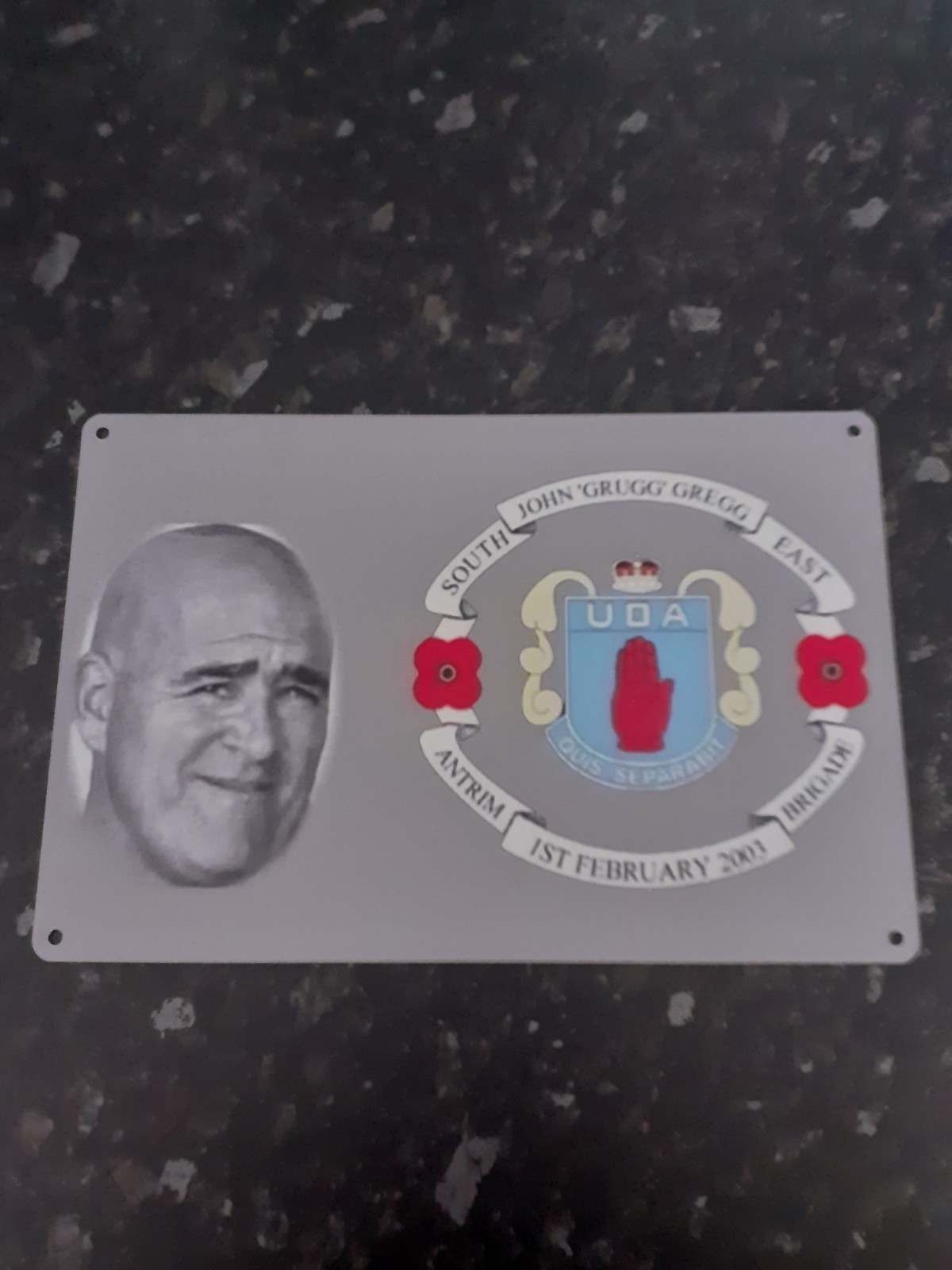 Letrero de pared U.D.A Rembrance S.e.a.b