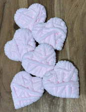 NEW Baby Pink Yarn HEARTS Bowl Filler Valentines’s Day Shabby Chic Decor 6 Piece