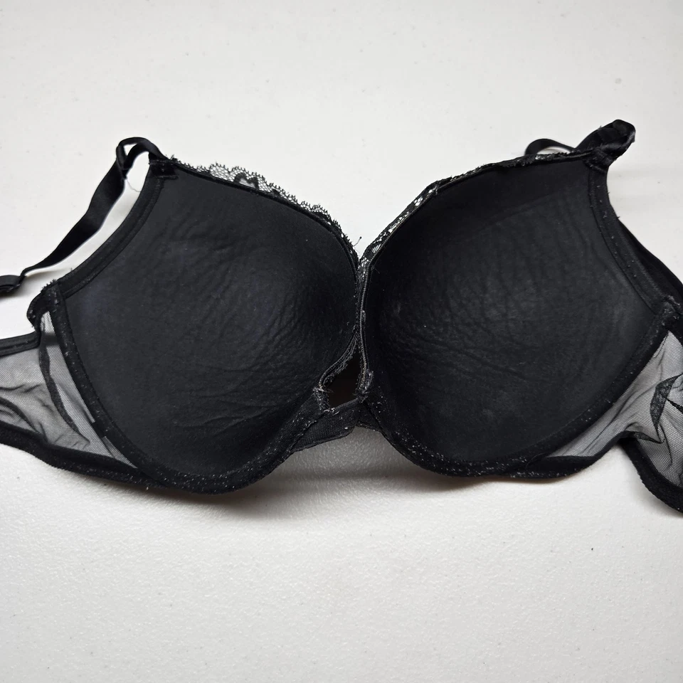 Sujetador convertible Victoria's Secret para mujer 36DD negro push up con aros de encaje Foto 3 de 4