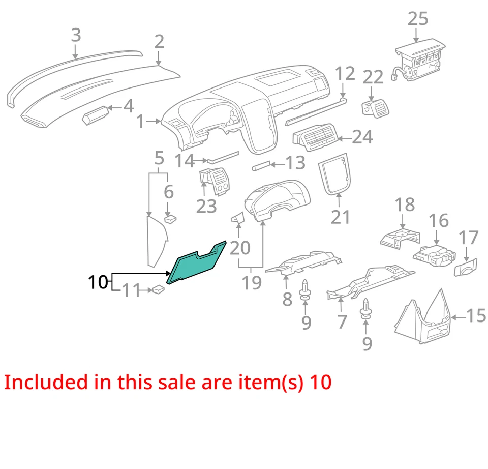 1997-2008 CHEVROLET OLDSMOBILE VENTURE SILHOUETTE BOLSTER I P DRVR KNEE 25789441 - Image 2 of 3