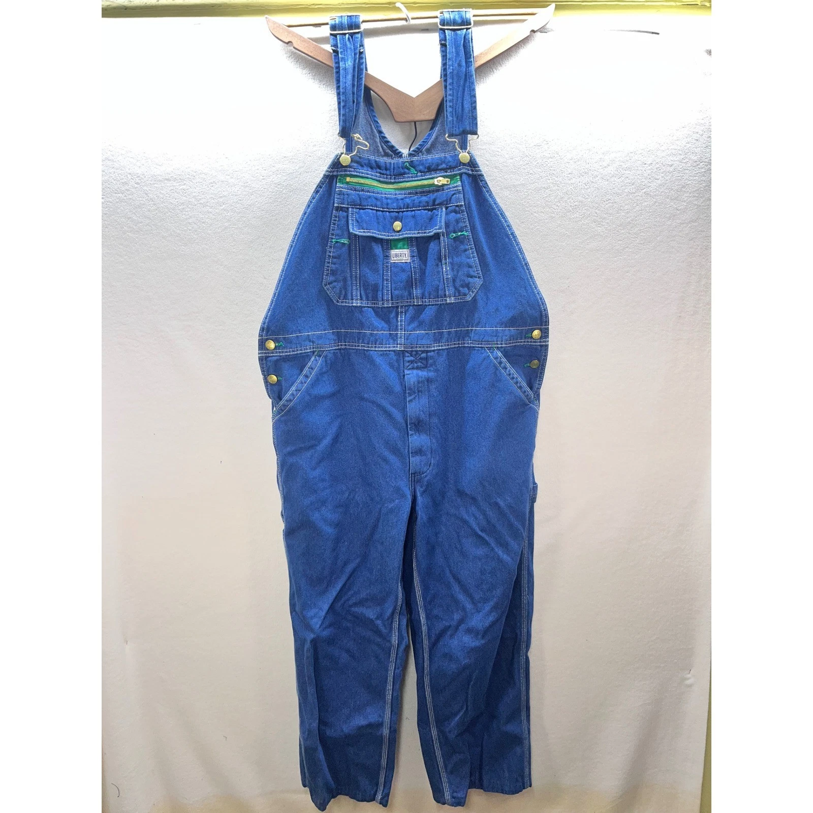 Liberty Denim Bib Overalls Men's 36/28 Blue Cotton Farm Work Ranch Outdoors