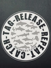 Catch, Tag, Release, Repeat - Shark Fishing - Vinyl Decal - Fishing Sticker