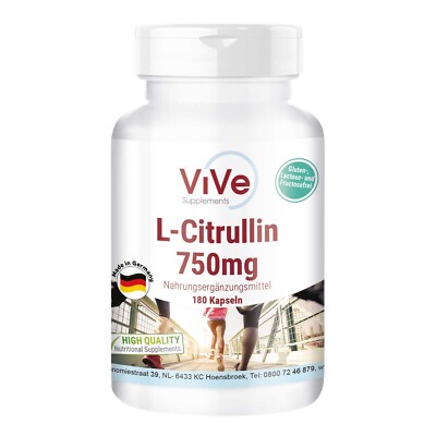L-Citrullin 750 mg - 180 Kapseln - Aminosäure - vegan | ViVe Supplements