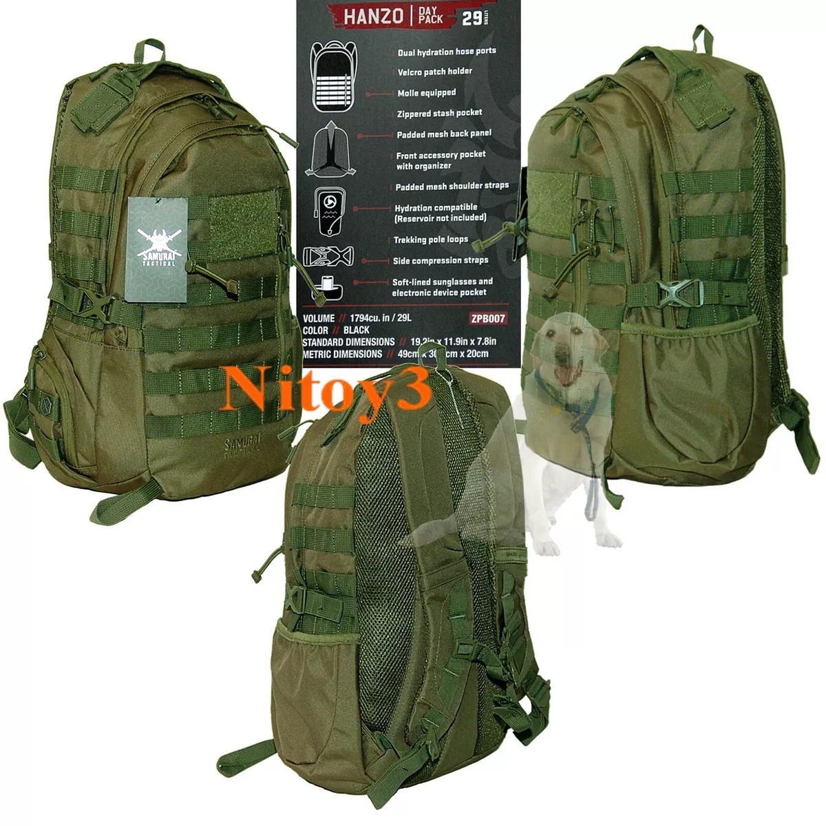 Samurai tactical clearance backpack
