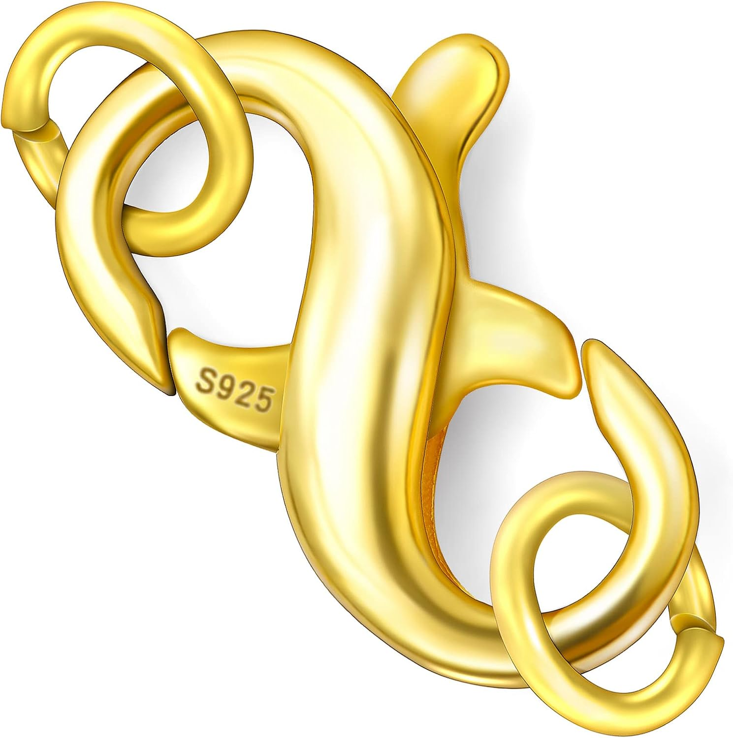 S925 Double Opening Lobster Clasp Sterling Silver and Gold Necklace Bracelet ...