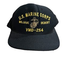 Vintage US Marine Corp Black USMC Cap Hat Snapback Made In USA