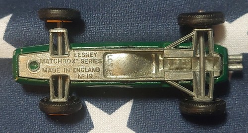 Vintage 1965 Matchbox Lesney n°19 Diecast 1/64 vert Lotus Indy voiture de course très bon état - Photo 5/5