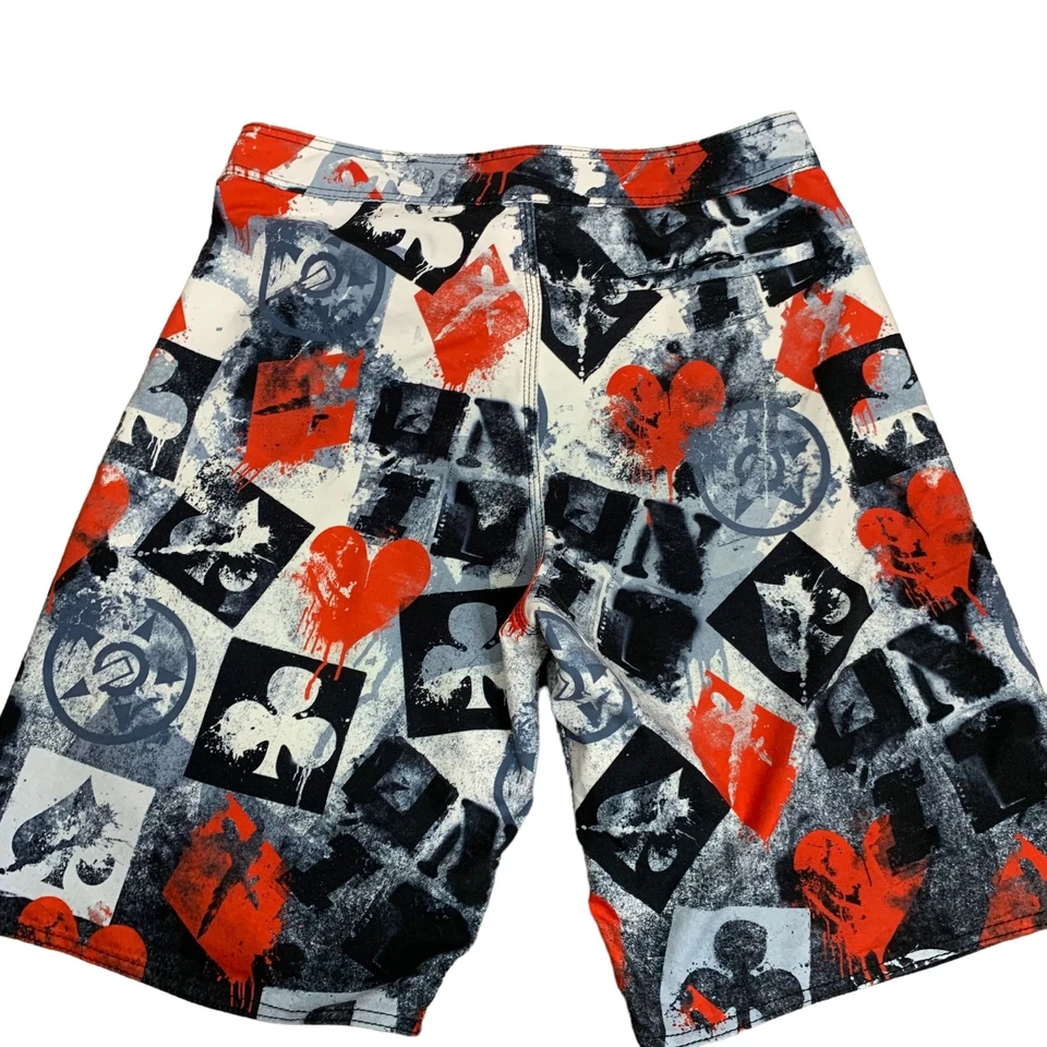 Unit Riders доска шорты плавки 32 белый граффити карман на шнурке серфинга - Изображение 3 из 4