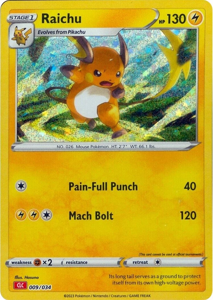 Raichu 009/034 Trading Card Game Classic