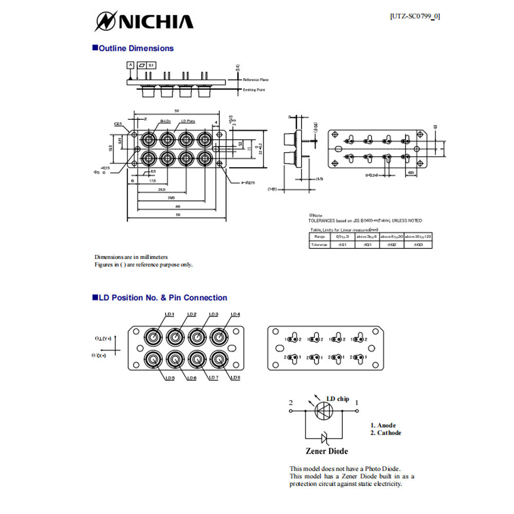 1pc High Power New Nichia NUBM0G 465nm 4.75W Blue Laser Diode