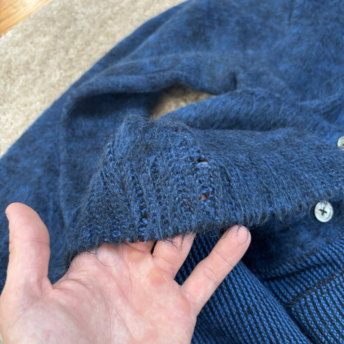 Vintage 1960s Mohair The Baggy Shag Lord Jeff Cardigan Vintage 1960s Mohair The Baggy Shag Lord Jeff Cardigan