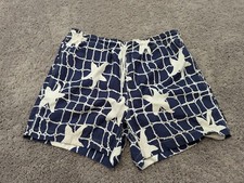 Nautica Swim Shorts Mens XL Trunks Blue Star Print Drawstring