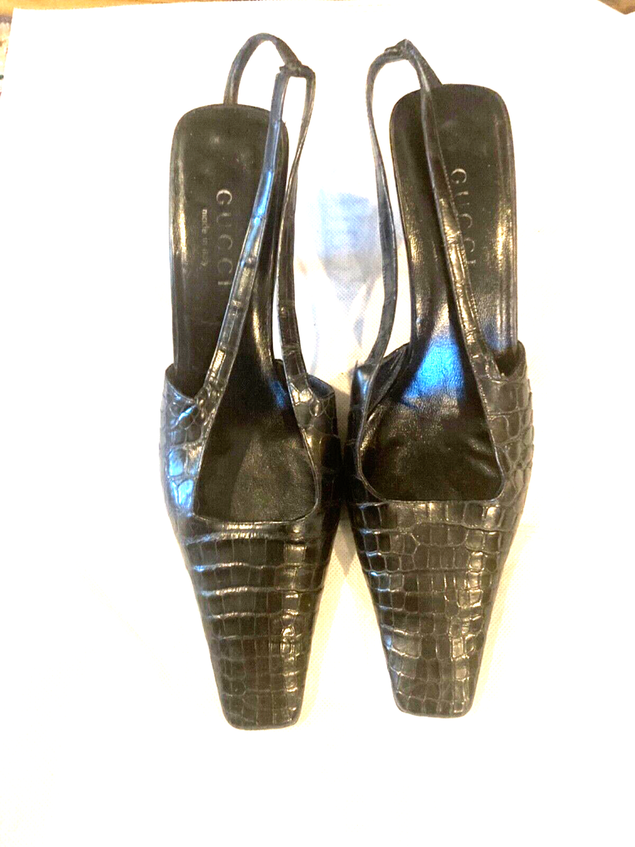 Gucci by Tom Ford S/S 1998 Black Crocodile Crystal G