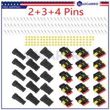 15Kits 2 3 4 Pins Way Sealed Waterproof Electrical Wire Connector Plug Terminals