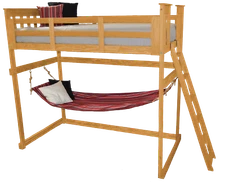 Mission Loft Bed with End Ladder - Twin or Full Size - Amish Made in USA