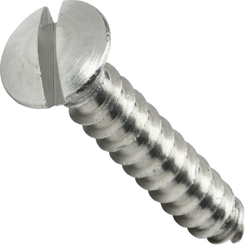#8 x 5/8" Oval Head Sheet Metal Screws Stainless Steel Slotted Drive Qty 100 - Picture 1 of 6