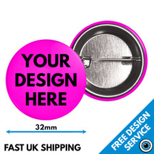 32mm Neon Custom Badges • Personalised Printed Badge • Hen Stag Promotional 