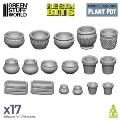 Green Stuff World Pflanztopf Set Gelände Pflanzen Töpfe mini models 3D printed