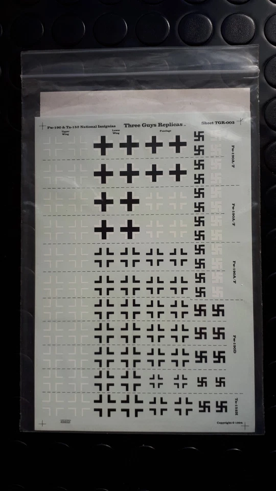 Three Guys Replicas FW-190 Ta-152 National insignas Decals 1:72 TGR-003 - Immagine 3 di 4