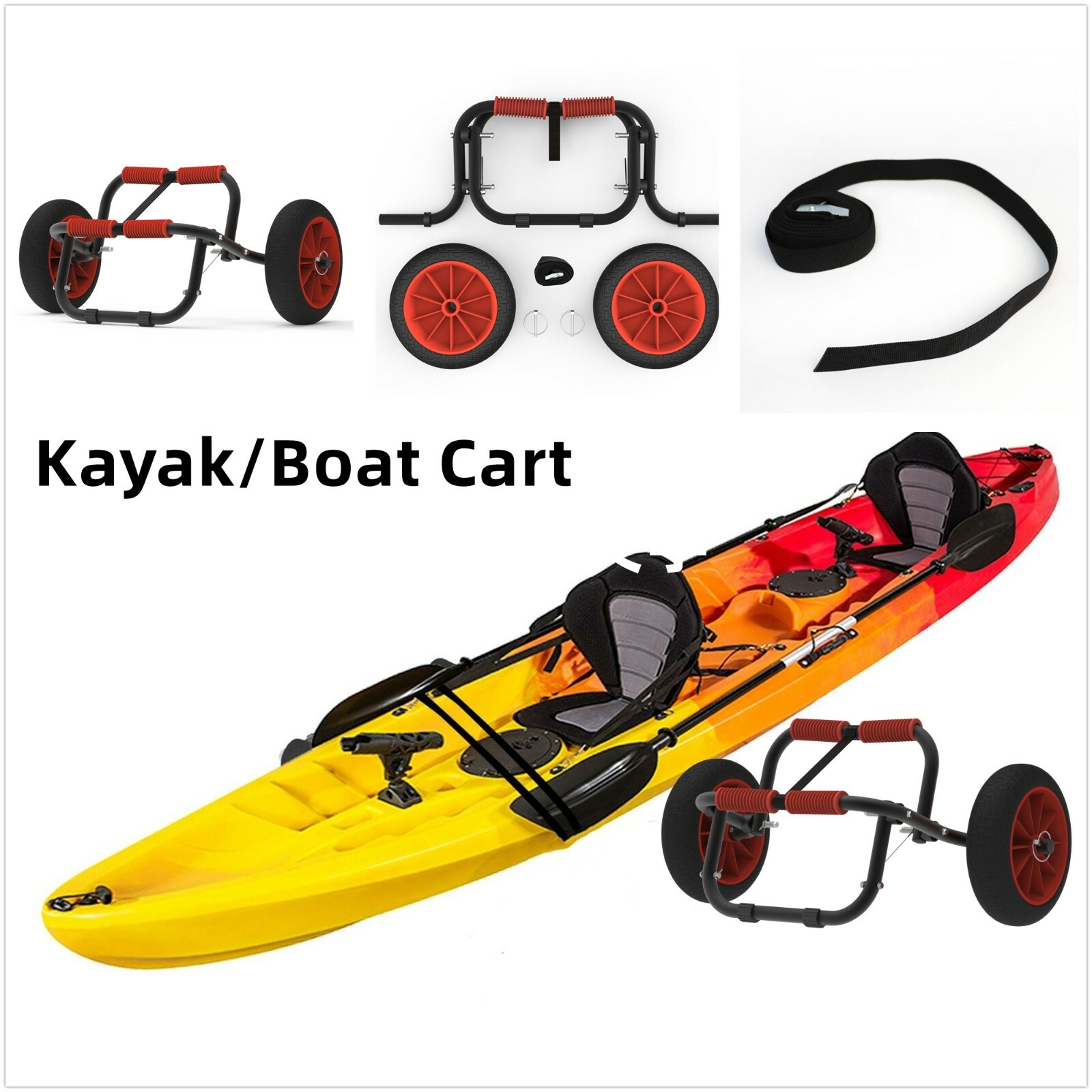 Folding Kayak Canoe Boat Carrier Dolly Trailer Tote Trolley Transport